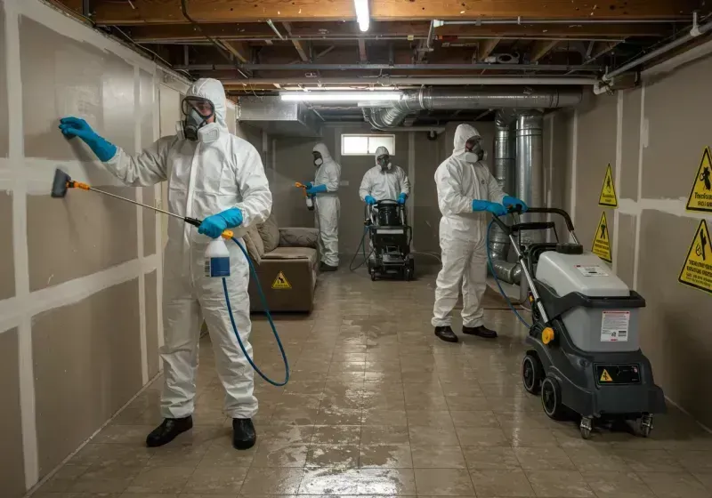 Basement Moisture Removal and Structural Drying process in Yarmouth Port, MA